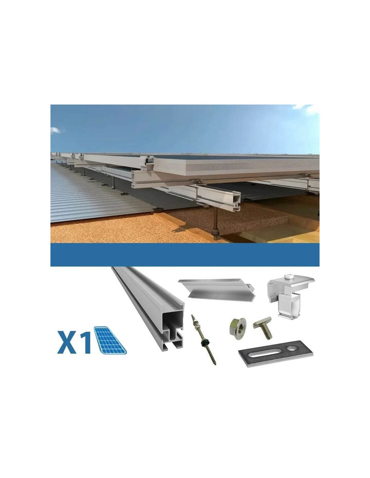 Befestigungssatz für 1 Photovoltaik-Solar-Holzdachpaneel