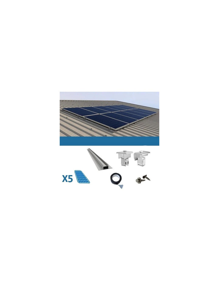 Befestigungssatz für 5 Panel auf Wellblech 2.60m Solar-Photovoltaik-Stäbe