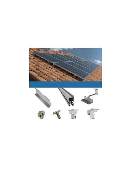 Befestigungsset für 1 Schrägdachpaneele mit Solar-Photovoltaikziegeln