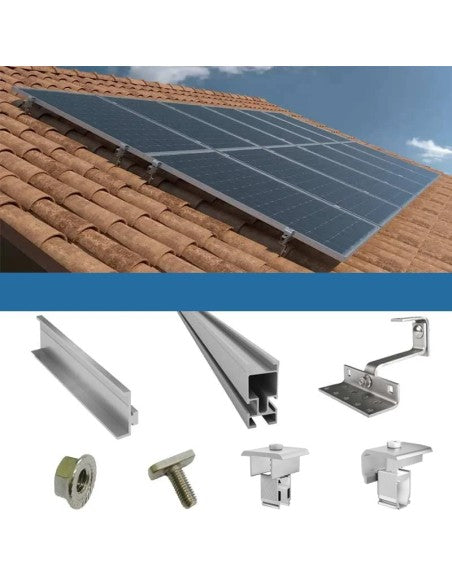 Befestigungsset für 10 Schrägdachpaneele mit Solar-Photovoltaikziegeln