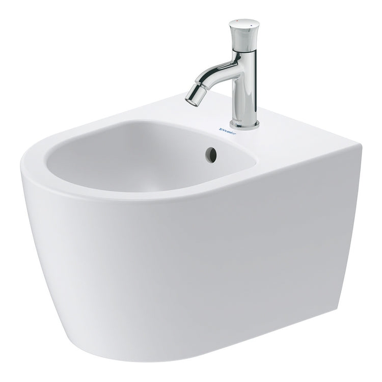 Duravit Hängendes Bidet T. 48 cm, mit Überlauf, mit Hahnlochbank, HygieneGlaze, Weiß BENTO STARCK BOX 2299152000