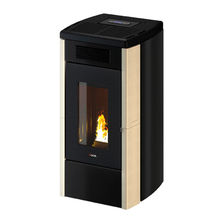 Cadel Atena Plus 14 luftgeführt, kanalisierbar – Pelletofen, 14 kW, WLAN, Elfenbein