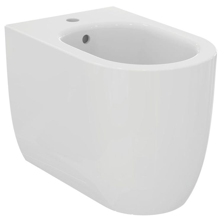 Ideal Standard Stand-Bidet, wandbündig, mit Überlauf, Weiß, glänzende Oberfläche BLEND CURVE T375301