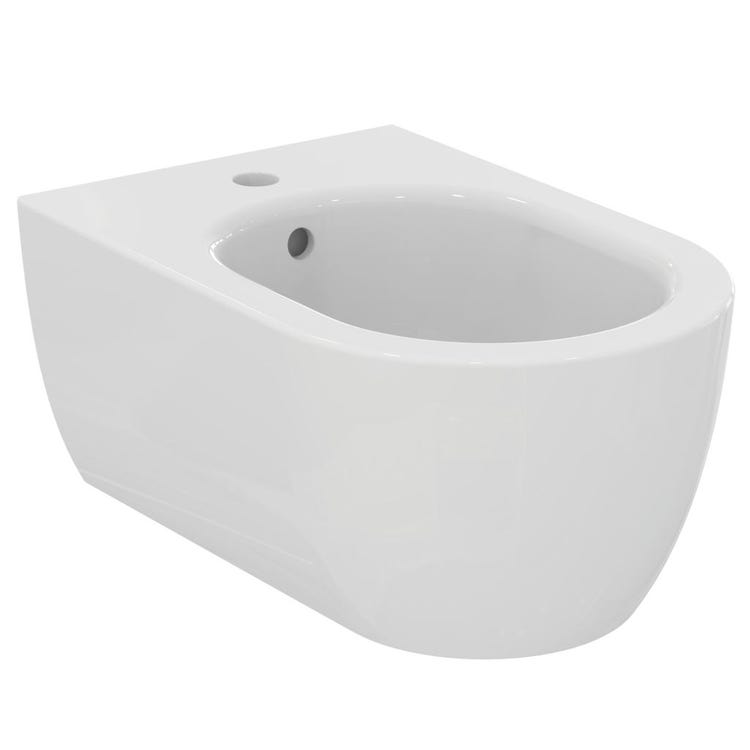 Ideal Standard Wandhängendes Bidet mit einem Loch, mit Überlauf, Weiß, glänzende Oberfläche BLEND CURVE T375001