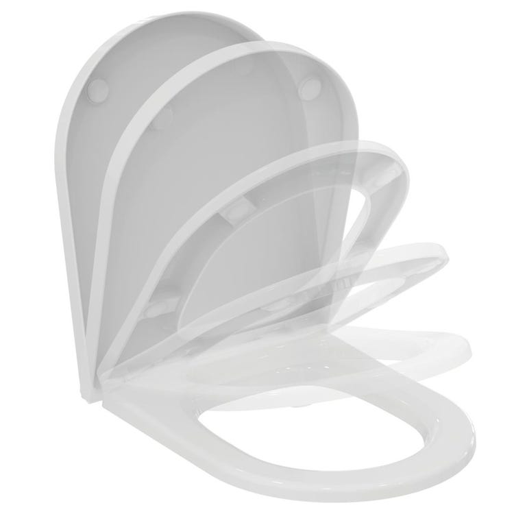 Ideal Standard Slim-Sitz für Blend Curve WC, mit langsamer Schließung und Schnellverschluss, Weiß, glänzende Ausführung T376001