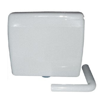 Bocchi Außenspülkasten für W.C. Wabi, mit Betätigung über Platte auf dem Deckel, 38x43x14,5 cm, Polypropylen, weiß NS94101