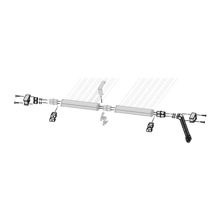 Bosch Hydraulik-Anschlusskit für die Montage über dem Dach parallel zur Fassade für jede Reihe von VK 120-2 CPC Solarkollektoren mit einer Länge von 1 Meter pro Rohr FS121 7735600162