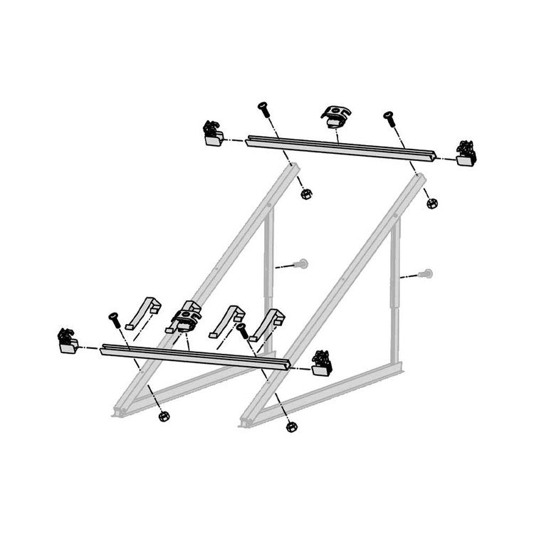 Bosch Basisset zur Montage von 3 Vakuumröhren-Solarkollektoren VK120-2 CPC, für Flachdachsysteme und parallel zur Fassade VKF7 7735600173