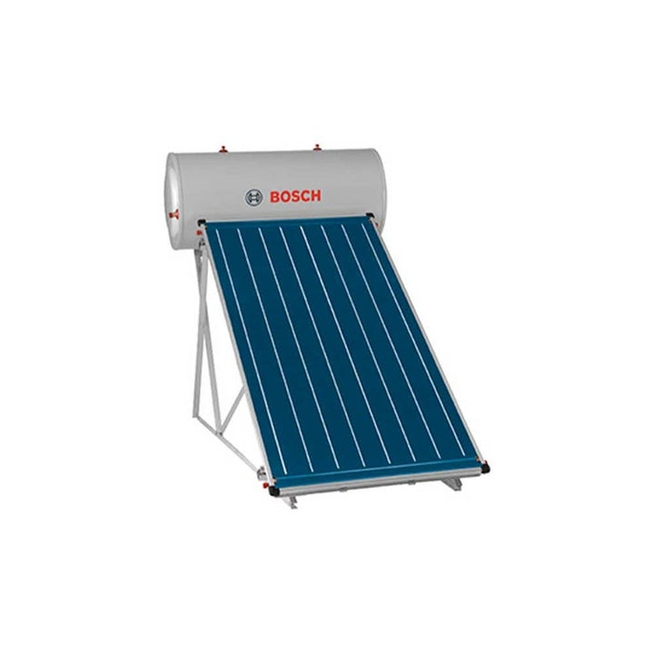 Bosch Solarkit komplett mit natürlicher Zirkulation mit 1 Solarkollektor FCC220-2V TSS und 145-Liter-Speicher, Flachdach-Montagesystem 7735246018