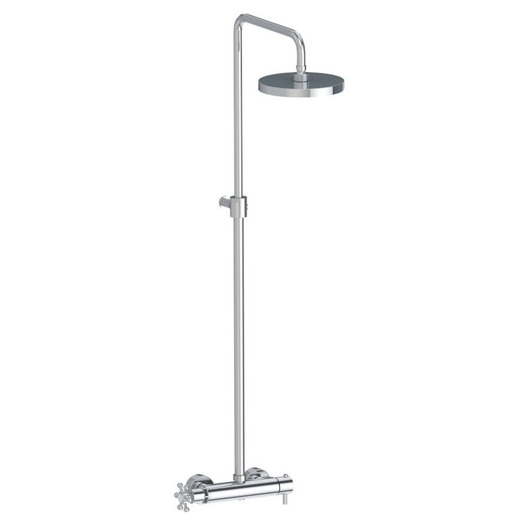 Bellosta Brusin+ Außendusche, mit verstellbarem Stab, Thermostatmischer und schwenkbarem Duschkopf Ø 20 cm, Chrom-Finish 01-5711/4A