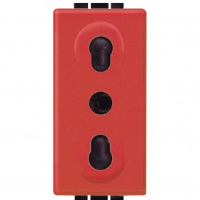 Bticino L4180R Livinglight zweiseitige rote Steckdose
