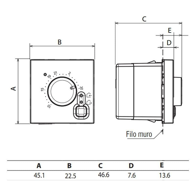 Bticino JW4441 Elektronischer Raumthermostat 250 V