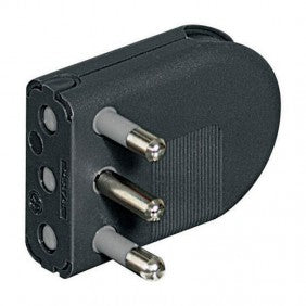Bticino S2496TGE Raumsparstecker Zubehör 16 A anthrazit