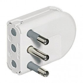 Bticino S2496TAE Raumsparstecker Zubehör 16 A weiß verstellbares Kabel