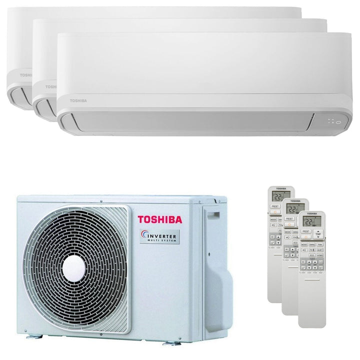 Toshiba Seiya Smart 7000+7000+16000 BTU – Multisplit-Klimagerät (3 Innengeräte), 5,2/6,8 kW, R32, A+++/A++, WLAN