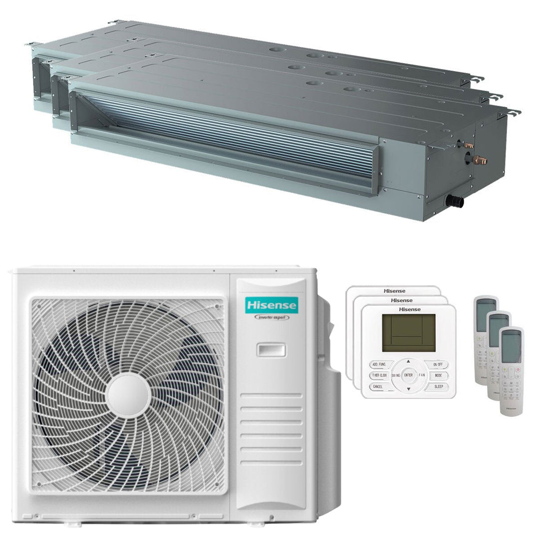 Hisense Kanalgerät ADT 9000+18000+18000 BTU – Multisplit-Klimagerät (3x), 10/11 kW, R32, A++/A+