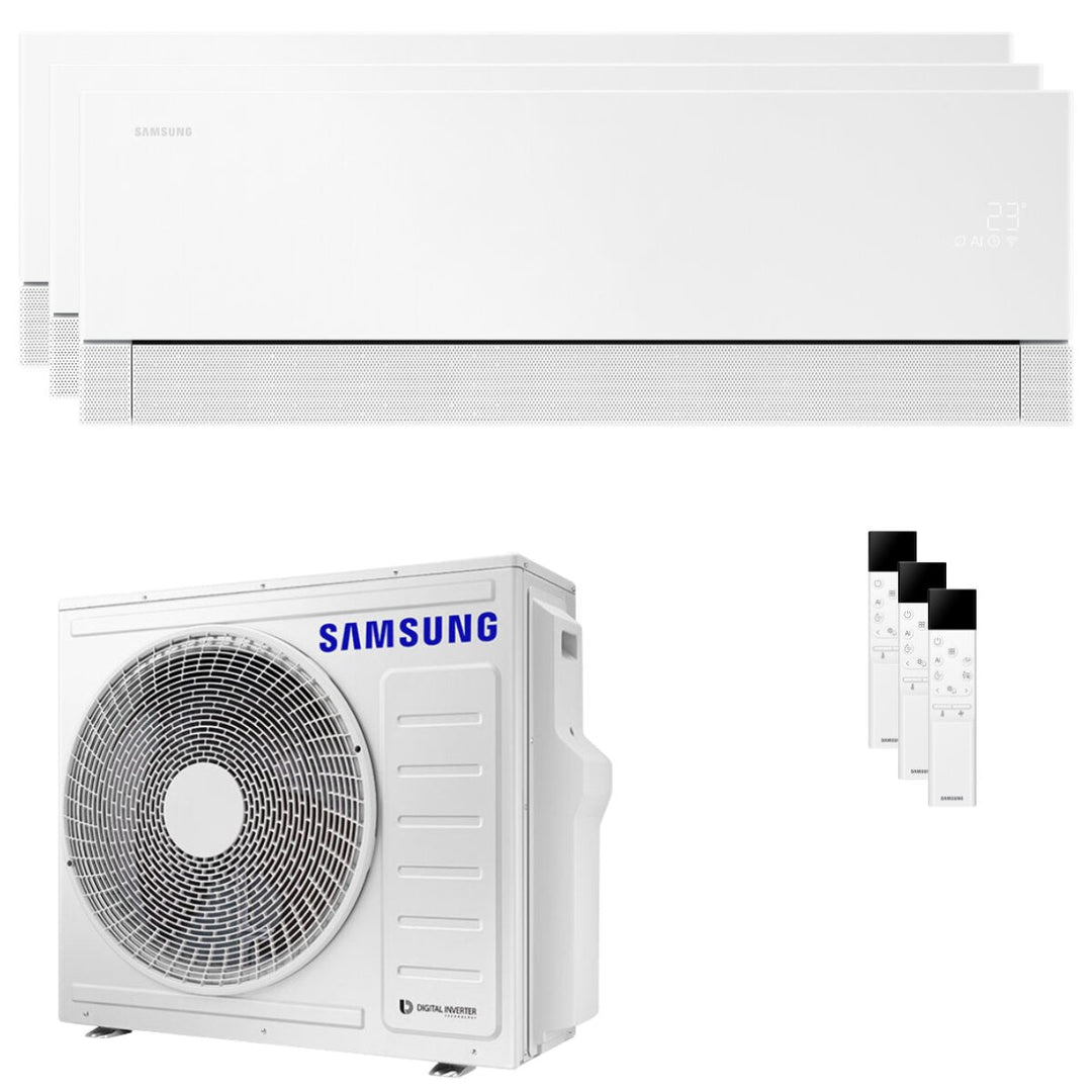 Samsung WindFree Première 7000+7000+18000 BTU – Multisplit-Klimagerät (3 Innengeräte), 7,55/8,62 kW, R32, A++/A+, WLAN, Weiß (Essential White)