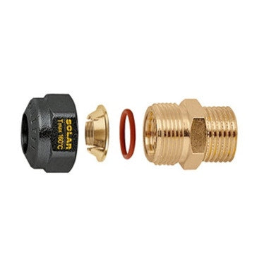 Caleffi Außengewinde, Mechanischer Anschluss mit O-Ring-Dichtung für Solaranlagen 1” M - Ø 15 254465