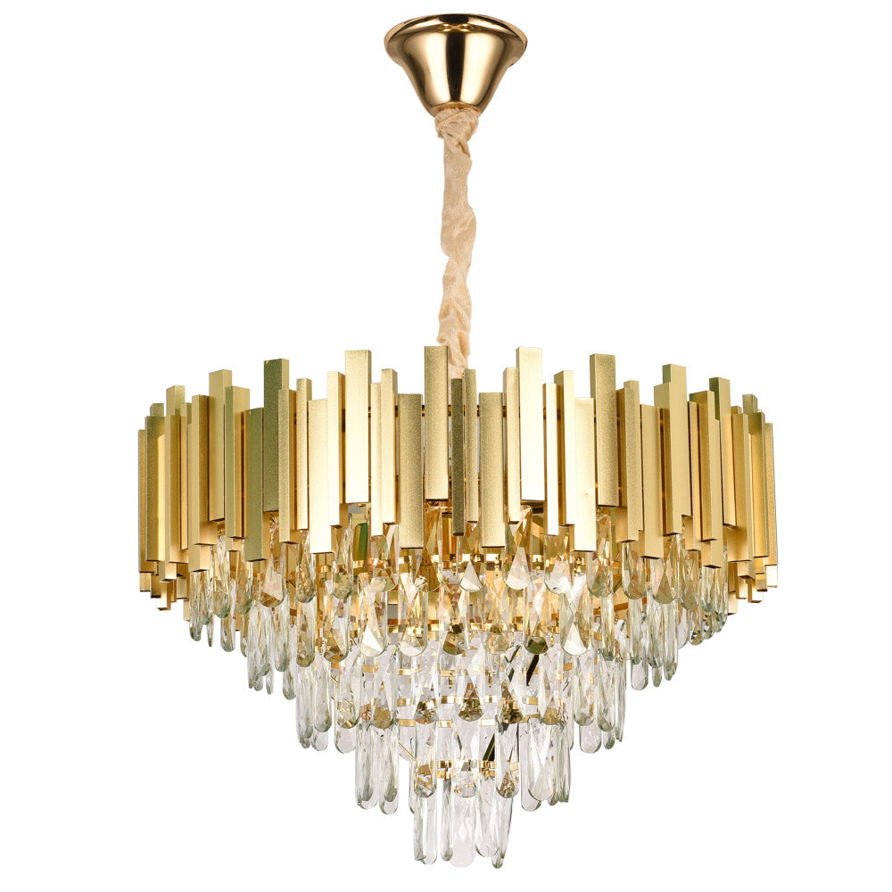 Erste Kristall-Kronleuchter, gold, 9 x E14, IP20