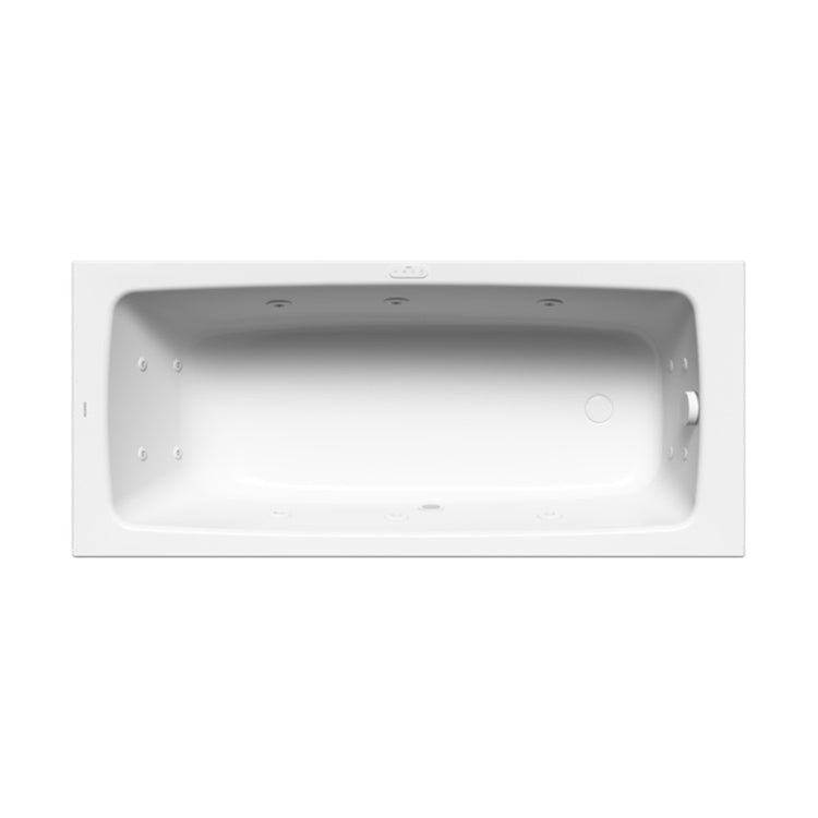 Kaldewei Rechteckige Badewanne L. 160 T. 70 cm, mit Aquamassage Full Body, aus emailliertem Stahl, Farbe Alpweiß CAYONO 274860250001