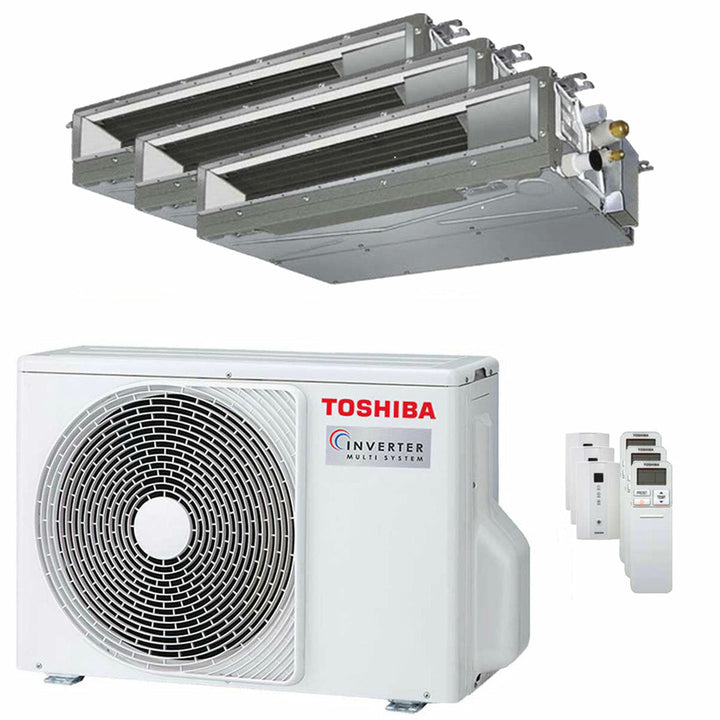 Toshiba Kanalgerät U2 7000+9000+12000 BTU – Multisplit-Klimagerät (3x), 5,2/6,8 kW, R32, A+++/A++