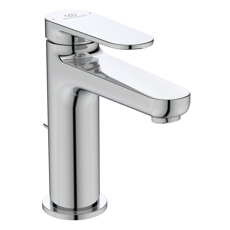 Ideal Standard Einhebelmischer H. 15 cm für Waschbecken, mit Bedienhebel und 1-1/4'' Ablaufgarnitur, Chromoberfläche CERAFINE O BD908AA