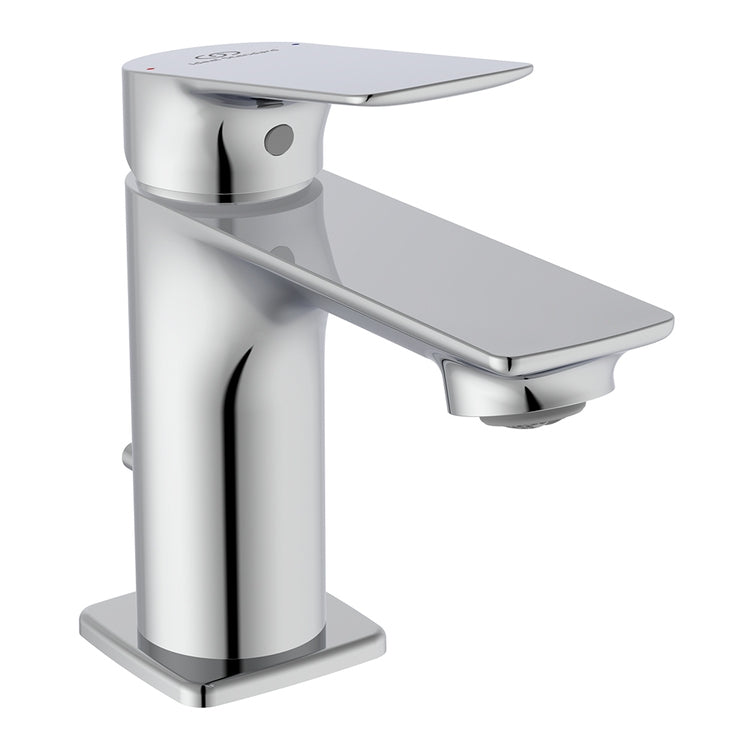 Ideal Standard Einhebelmischer H. 13 cm für Waschbecken, mit Bedienhebel und 1-1/4'' Ablaufstange, Chromoberfläche CERALIFE C BE121AA