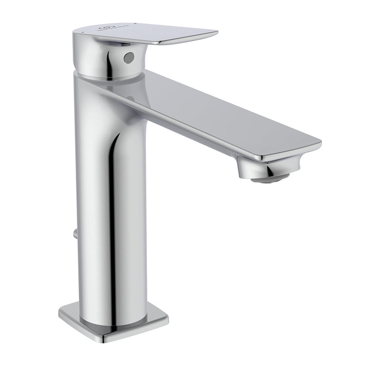 Ideal Standard Einhebelmischer H. 17 cm für Waschbecken, mit Bedienhebel und 1-1/4'' Ablaufgarnitur, Chromoberfläche CERALIFE C BE123AA