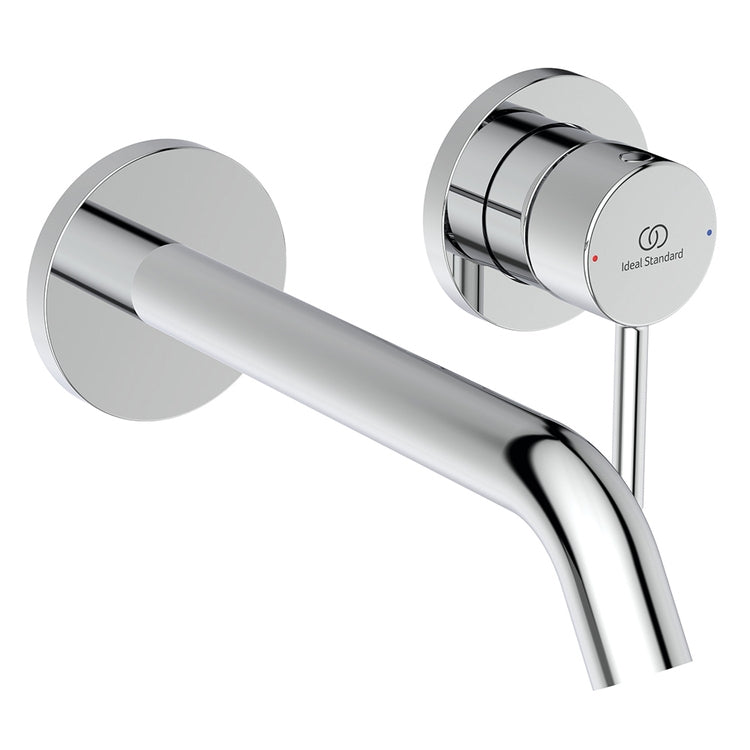 Ideal Standard Einhebelmischer T. 19 cm für Waschbecken, wandmontiert, ohne Einbaukörper, Chromoberfläche CERALINE BD764AA