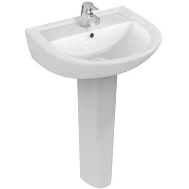 Ceramica Dolomite Waschbecken 55 x 46 cm mit Loch für Armaturen und Überlauf, weiß (ohne Säule) QUARZO E882101