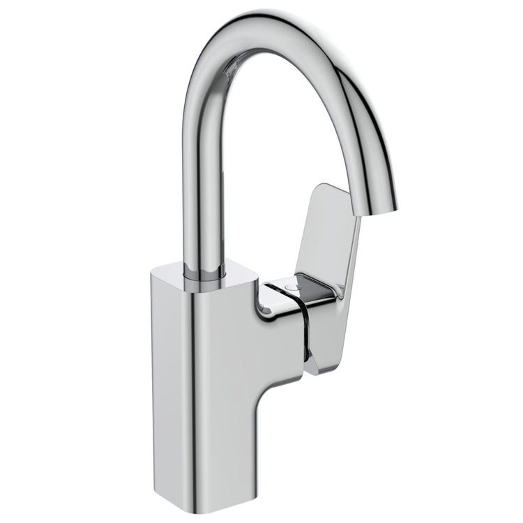 Ideal Standard Einhandmischer für Waschbecken, mit schwenkbarem Rohrauslauf, ohne Ablauf, Chrom-Finish CERAPLAN BD234AA