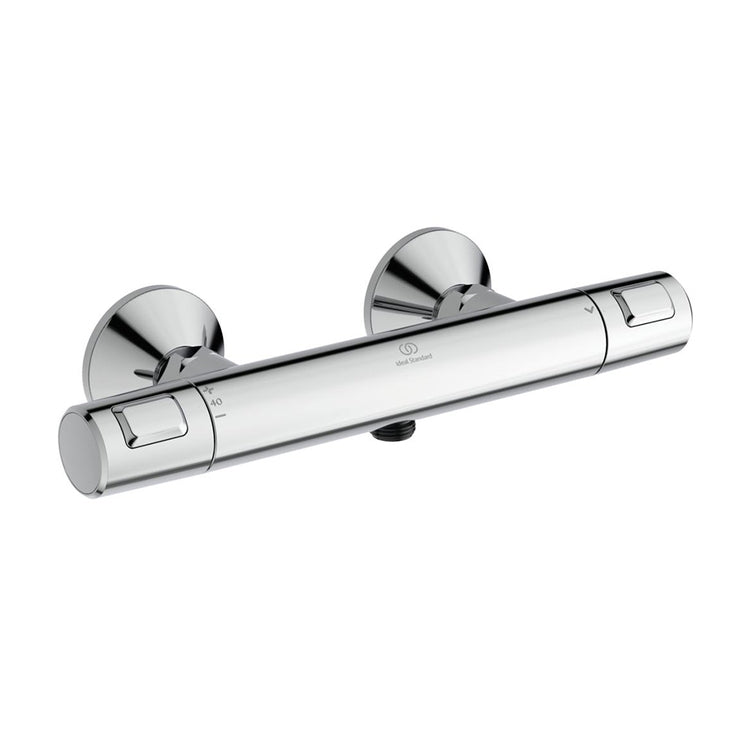 Ideal Standard Externer Thermostat-Duschmischer, mit Cool Body-Technologie und Eko-Taste, ohne Duschkomponenten, Chrom-Finish CERATHERM T25 A7201AA