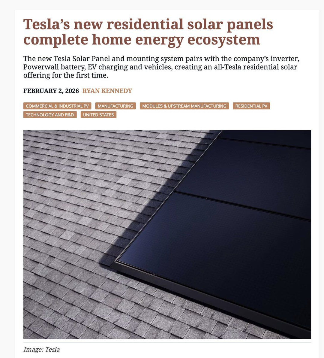 Tesla Solar Panel TSP-420 – 420W All-Black Neuheit 2026