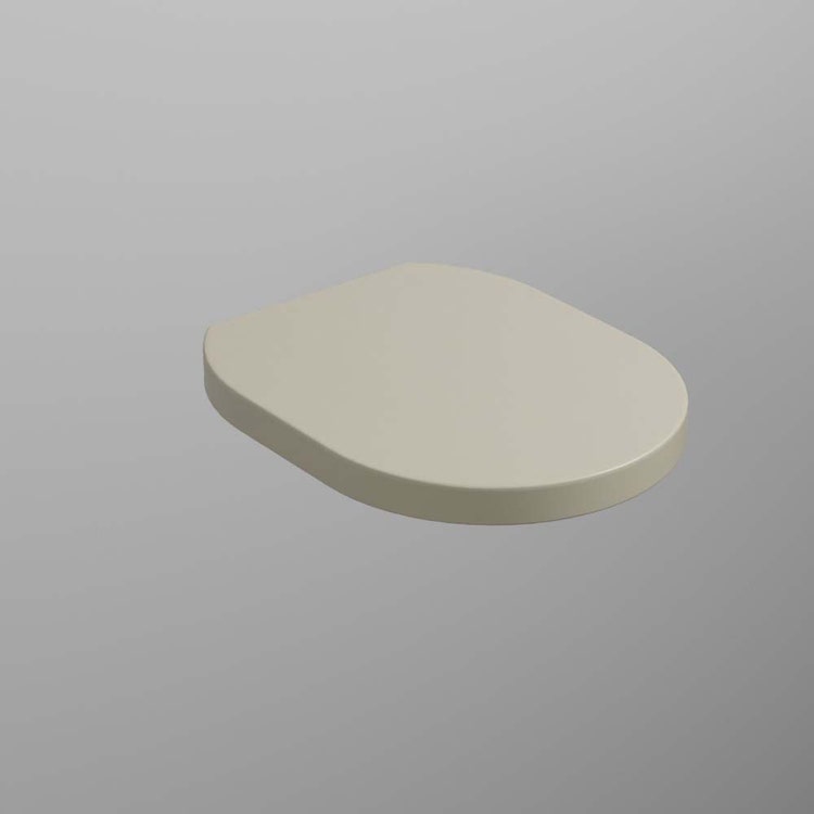 Cielo Himmel Topfdeckelabdeckung aus duroplastischem Material mit langsam schließendem Absenken und Schnelllöse-Scharnieren, Leinenfarbe, matte Oberfläche OTIS CPVOTTFLN