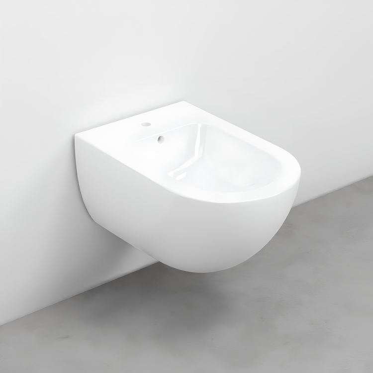 Cielo Wandhängendes Einloch-Bidet, mit Überlauf, inklusive Befestigung, Weiß glänzende Ausführung ENJOY EJBS