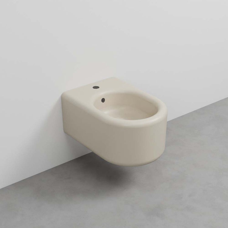 Cielo Hängendes Einloch-Bidet, Farbe Leinen, matte Ausführung ITACA ITBSLN