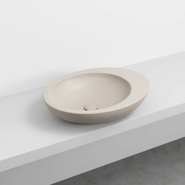 Cielo Aufsatzwaschbecken H. 14,5 x 60 x 45 cm, Farbe Hafer, mattes Finish LE GIARE LGLA60AV