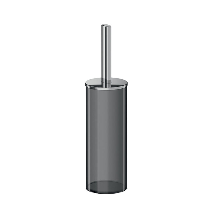 Inda Wand-Toilettenbürstenhalter, mit Rauchglas-Schale und schwarzer Bürste, Chrom-Finish CLAIRE A7114BCR04