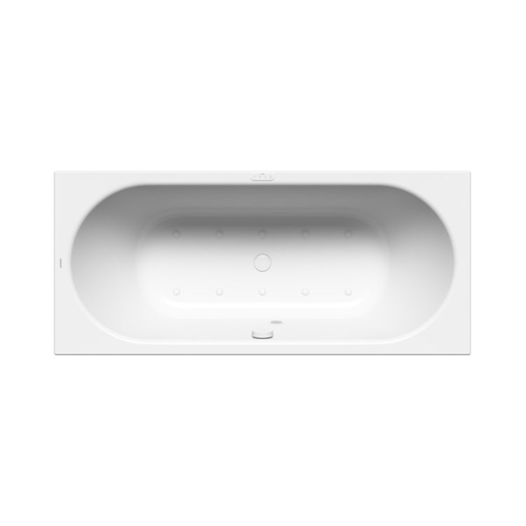 Kaldewei Rechteckige Badewanne L. 180 B.80 cm, mit Airmassage Soul, aus emailliertem Stahl, Farbe Alpinweiß CLASSIC DUO 291060510001