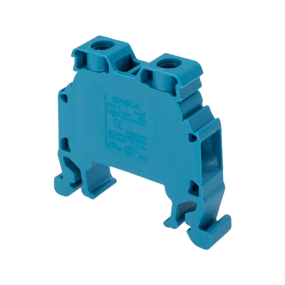 Onka Reihenklemme für Hutschiene 6 mm², blau