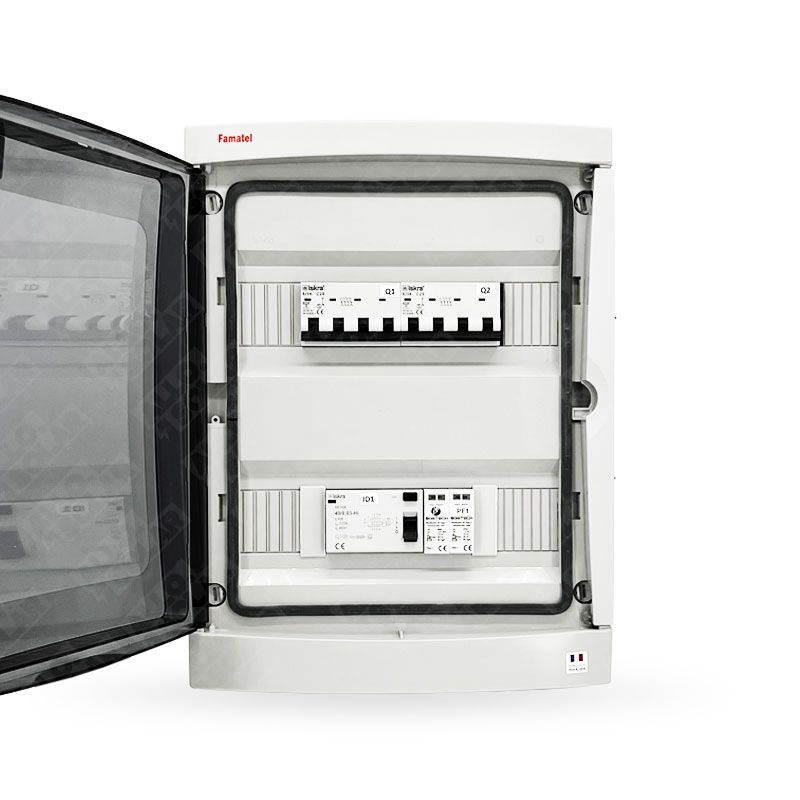 Technideal AC-Verteilerkasten 9kW - 25A-300mA - 1 Wechselrichter - Dreiphasig