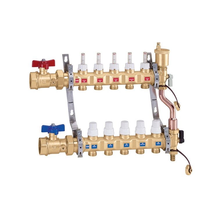 Caleffi Vormontierter Verteiler, Anschluss 1”, 5 Abgänge 6686E5S1