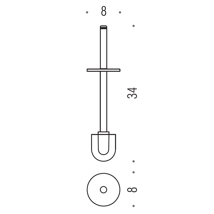 Colombo Design Ersatz Griff mit Büschel RICAMBIO B05580CR