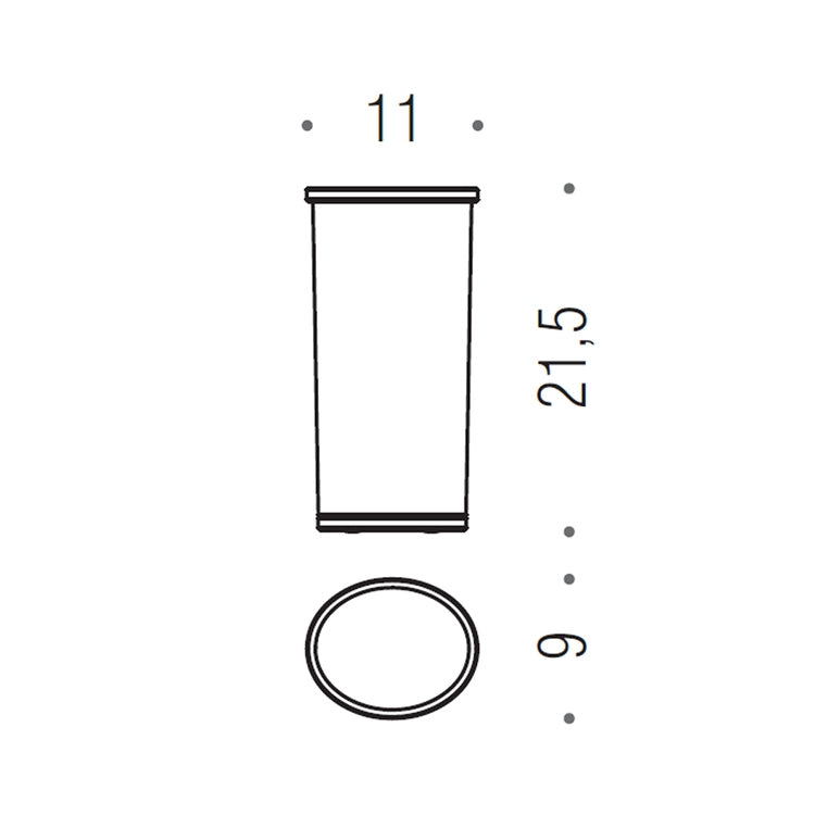 Colombo Design Ersatz Bürstenbehälter mit Basis RICAMBIO B28560CR-VAN