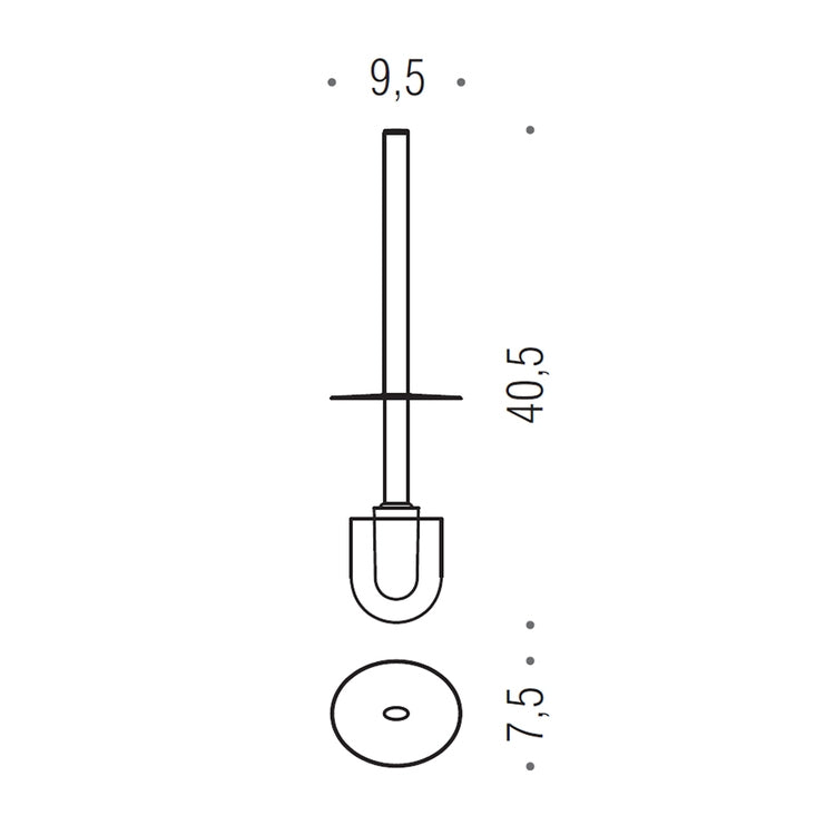 Colombo Design Ersatz Griff mit Büschel RICAMBIO B28580CR