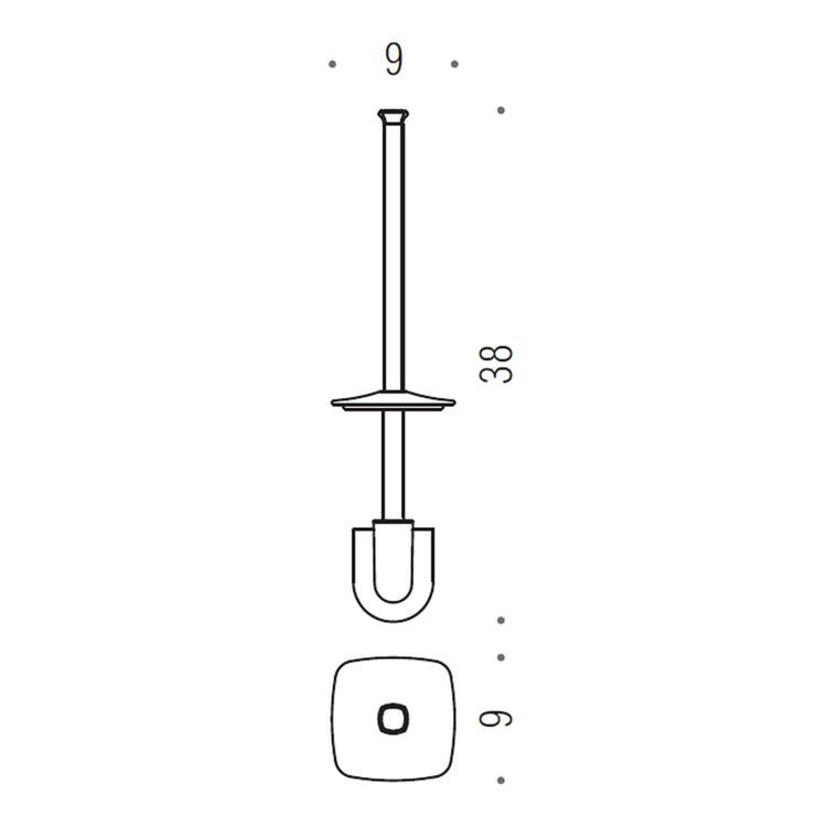 Colombo Design Ersatz Griff mit Bürste, Chrom-Finish RICAMBIO B32580CR