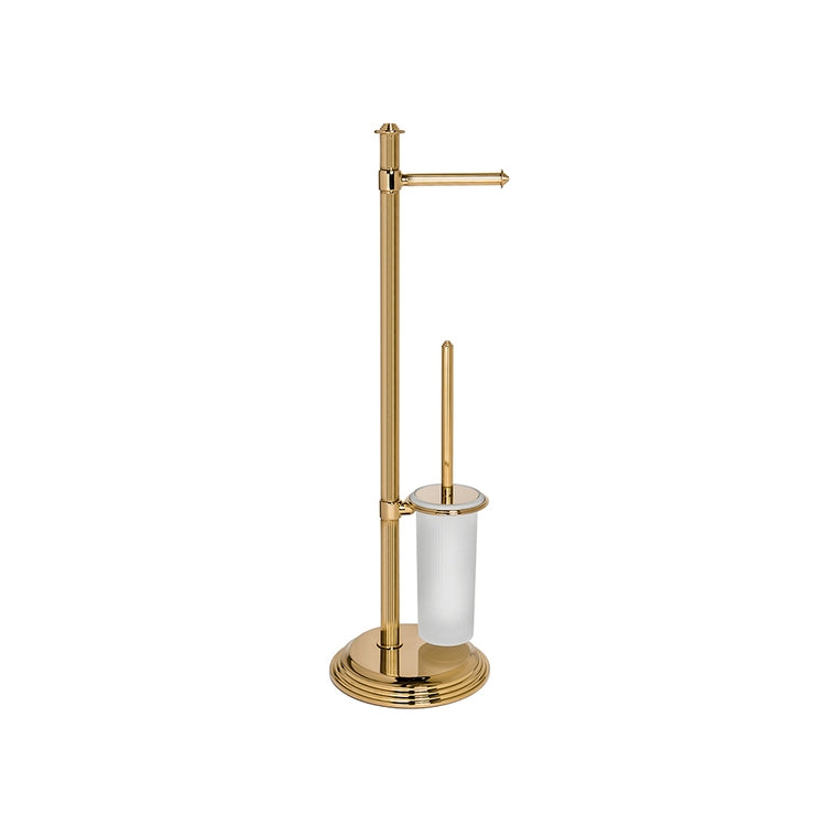 Colombo Design Standseifenspender mit Rollenhalter und Bürstenhalter, Chromoberfläche HERMITAGE B33180CR