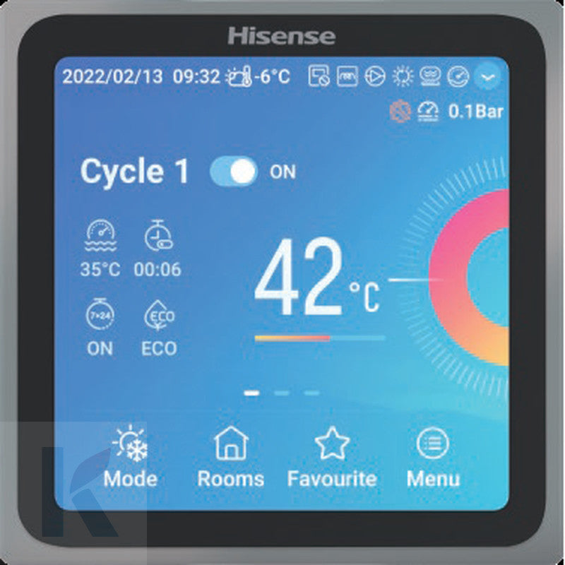 Solarics Hisense Hsxm-FE01 – Color touch controller (Included in Monoblock and optional in Hi-Therma R32 Split and Integra)