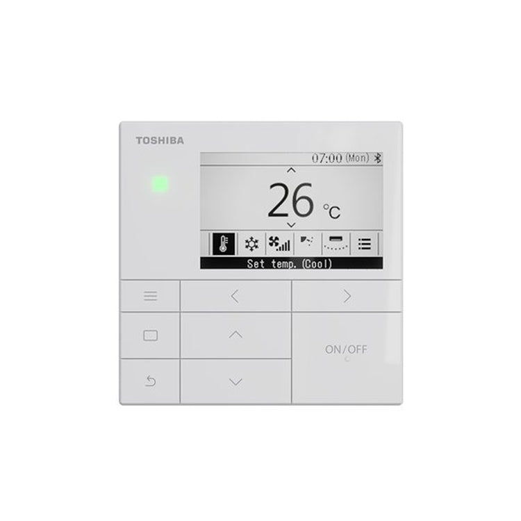 Toshiba Kabelgebundene lokale Steuerung, komplett mit Wochenzeittimer, ohne Bluetooth und mit hintergrundbeleuchteter Anzeige RBC-AMSU52-E