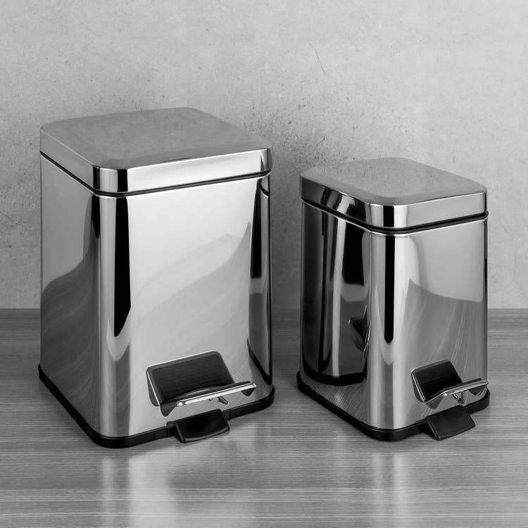 Colombo Design Abfalleimer aus Edelstahl, mit Dämpfungsschließsystem, Chrom-Finish CONTRACT B92110CR